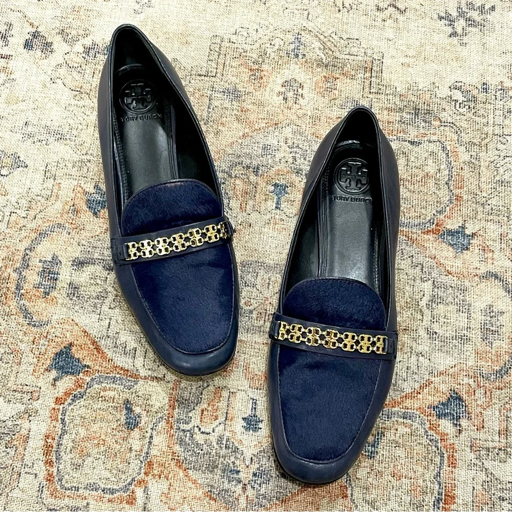 TORY BURCH Sz 10.5 Gemini Link Loafer in Navy ~Blue Size 10.5